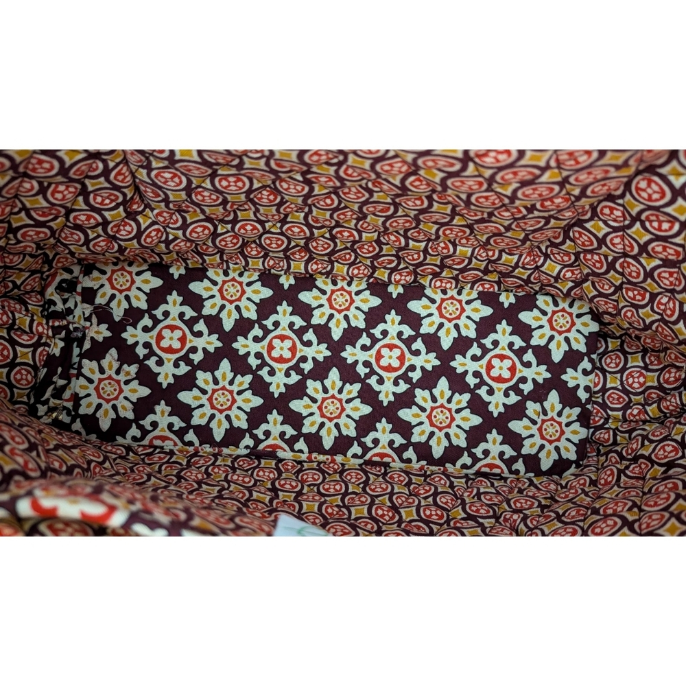 Vera Bradley Villager Burgundy Medallion Quilted Tote Bag - Picture 7 of 16